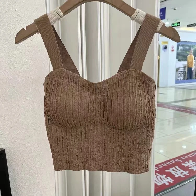 806水波纹保暖背心修身舒适内搭女吊带美背