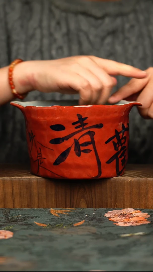 杯釉下彩手工手绘同款陶器