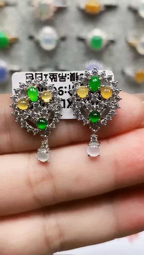 银S925镶嵌戒指翡翠6186