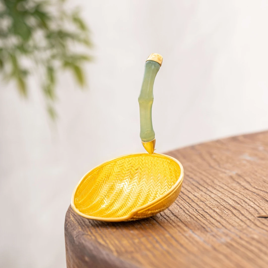 蜂鸟工坊 文创系列 手工艺品簸箕滤网竹编家用茶铲滤网 WCYP317