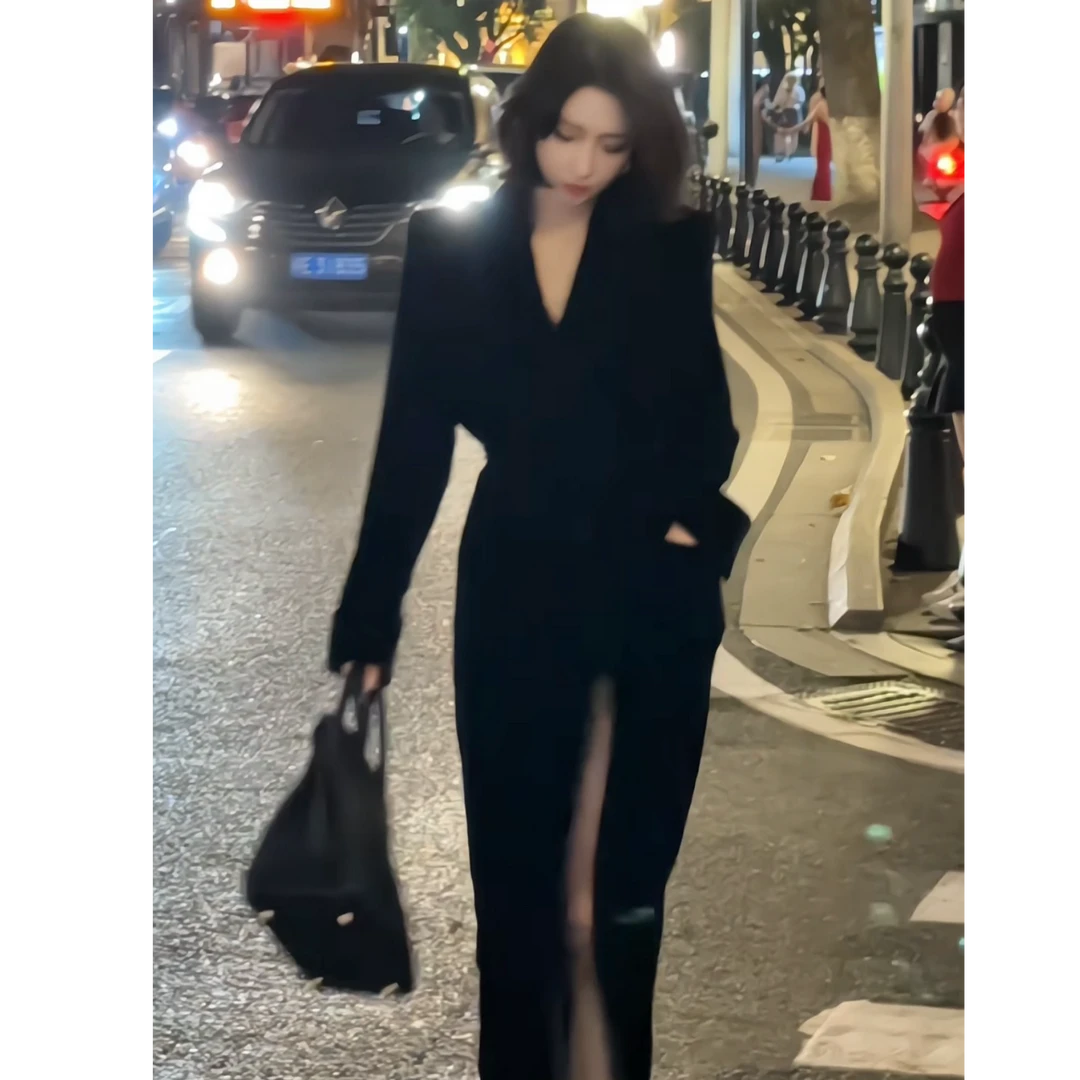 【大晶定制】“气场全开”秋季新款进口丝绒气质外套风衣-DJ0951