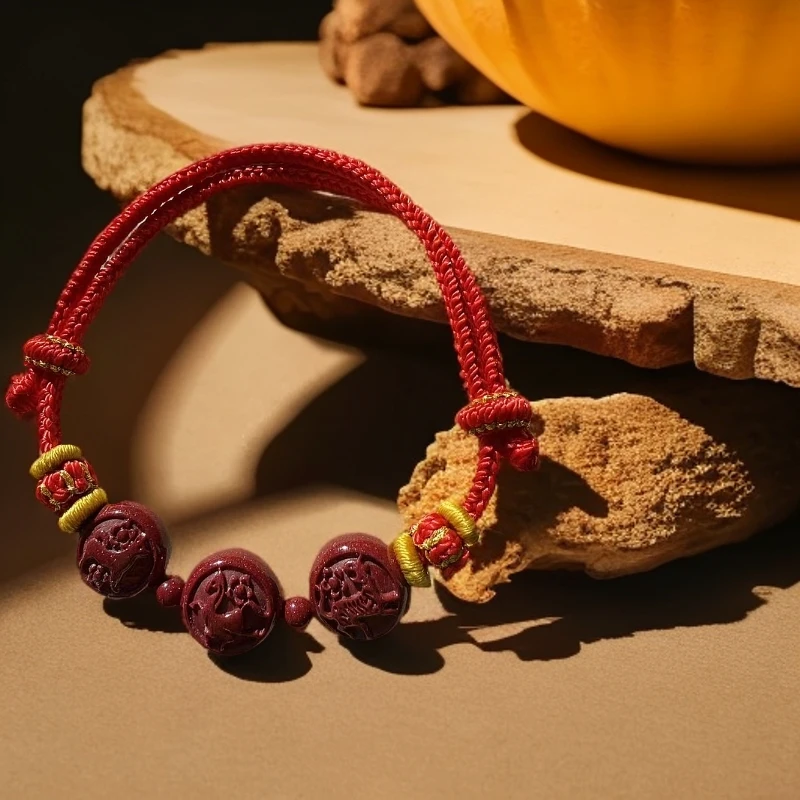 含辰砂工艺品朱砂属相手绳