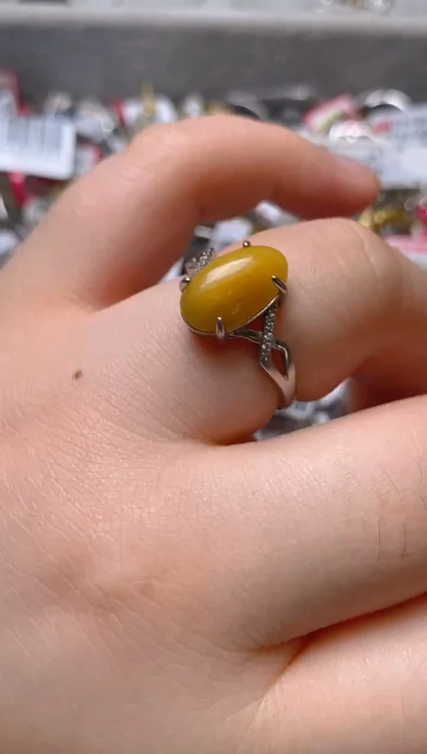 银S925镶嵌戒指翡翠百内无证书