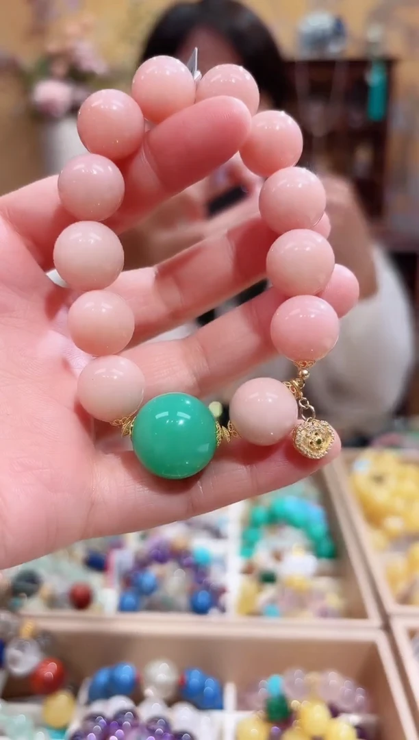 18K金镶嵌蛋白石手串设计款珠串18