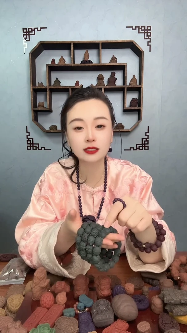 泥塑（工厂）龙涎福字猫（手串）77