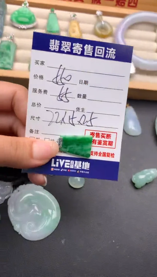 翡翠18K金镶嵌颈饰10138190