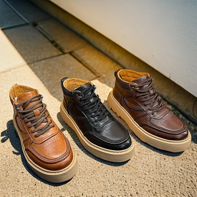 男士2025年秋冬季新品真皮户外休闲鞋