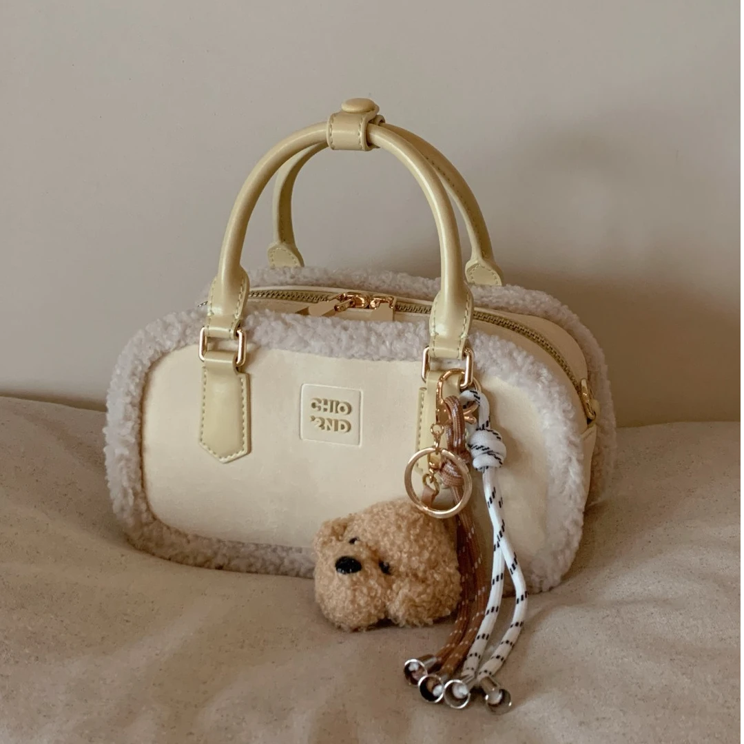 南风Chio2nd 枕头包包女生秋冬毛绒手提椭圆包