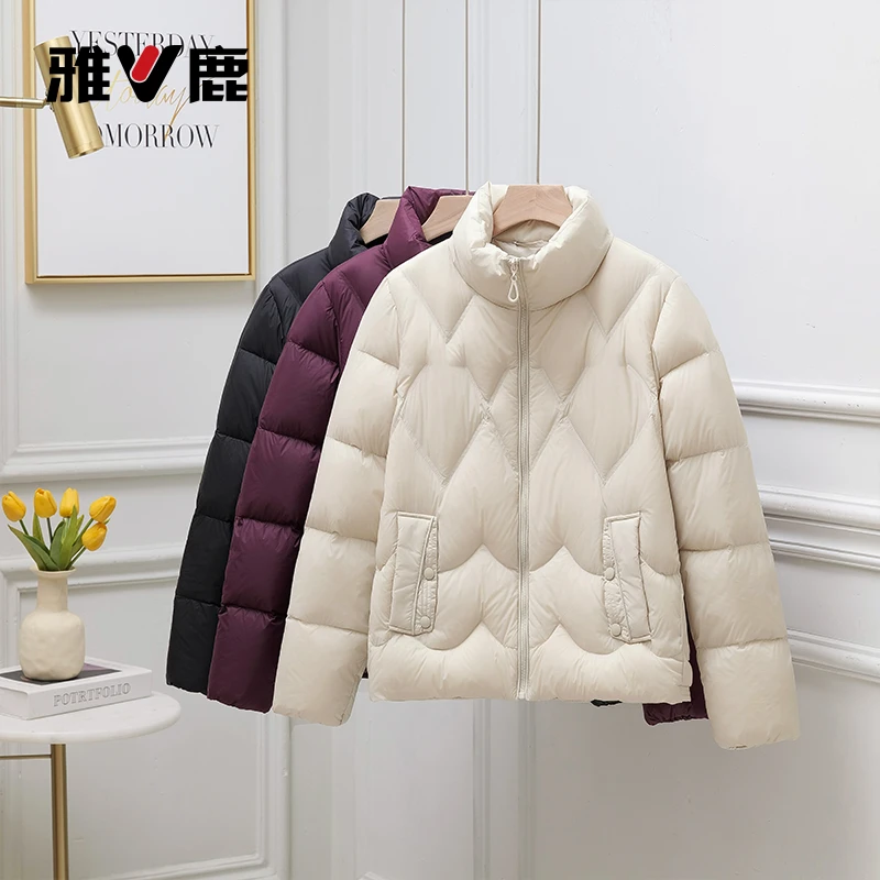 秋冬羽绒服90白鸭绒轻薄百搭短款修身羽绒服