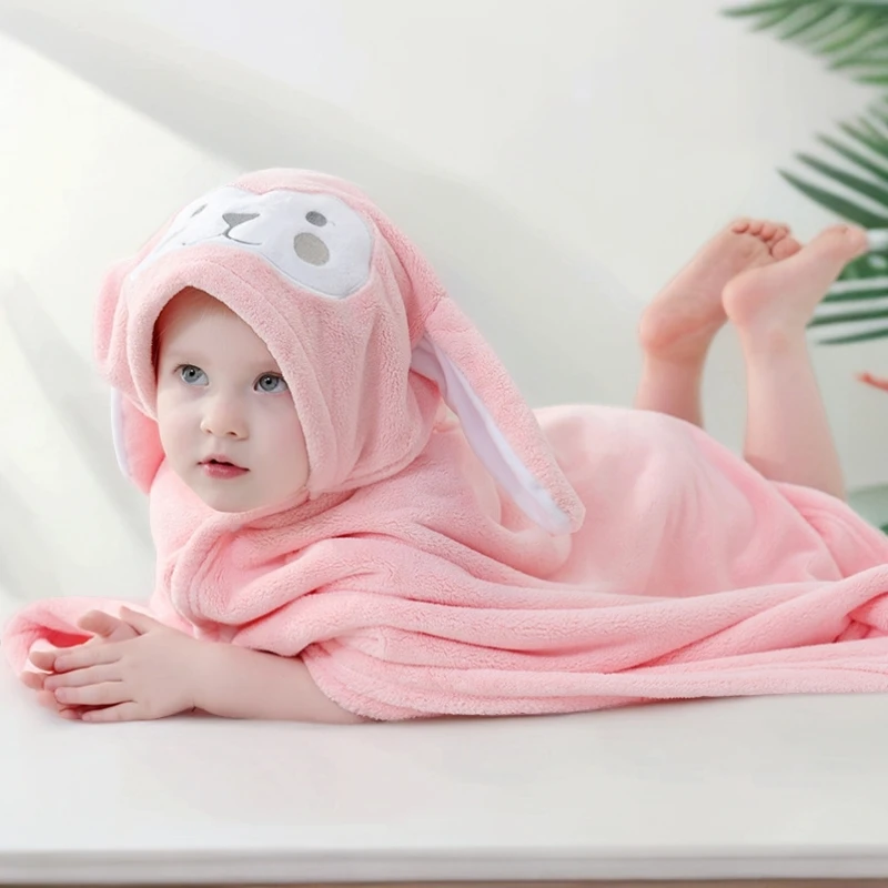 儿童夏季薄款浴袍婴幼儿速干新生儿a类珊瑚绒斗篷浴巾吸水防风