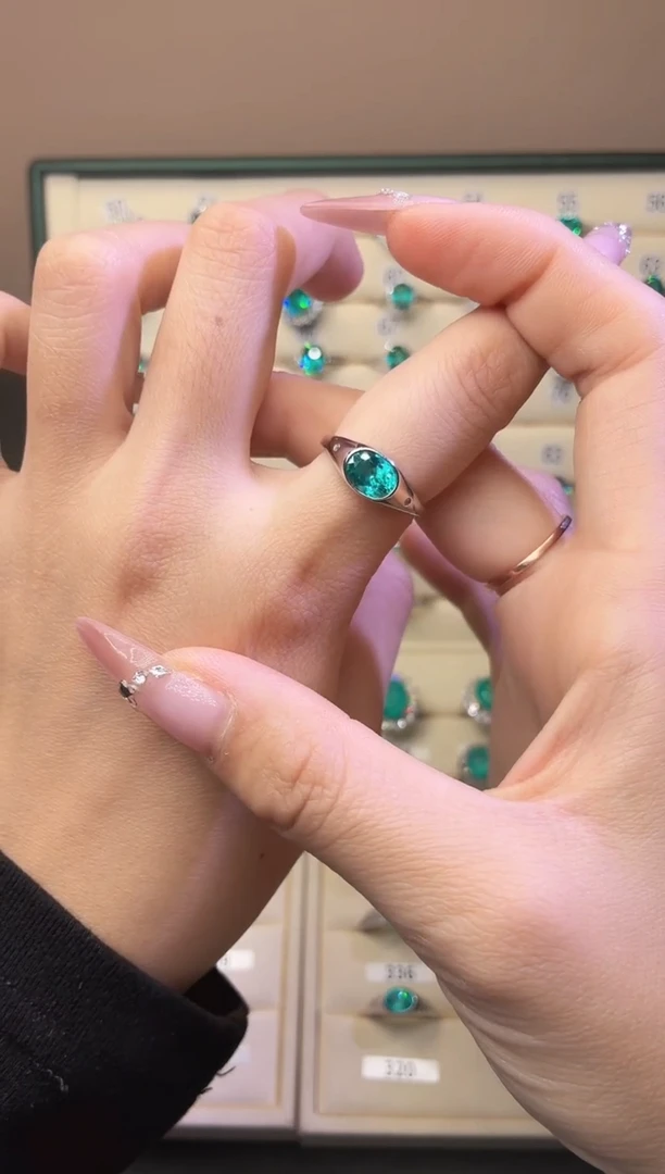 银S925镶嵌戒指碧玺0000