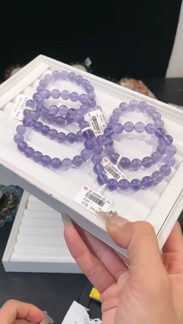 【闪购商品】萤石手链未镶嵌多样性发一紫罗兰萤石9mm