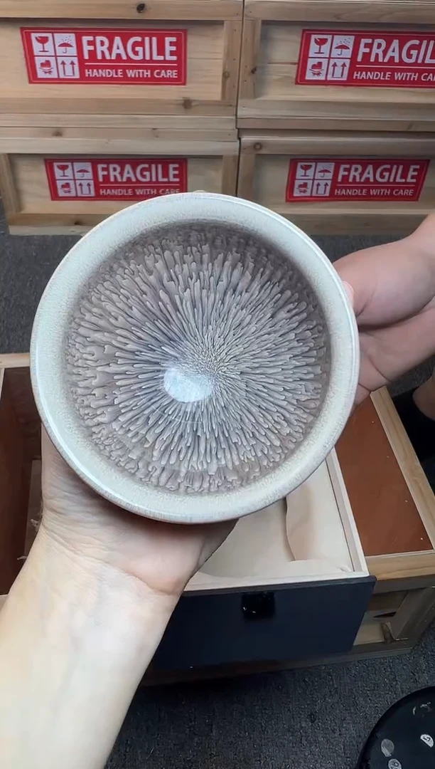 茶盏银丝水芽 建窑建盏主人杯
