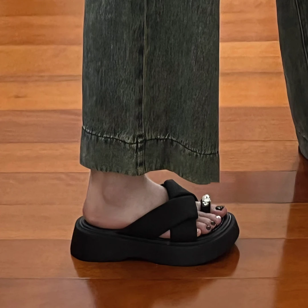 【万象撤柜】韩版小众套趾拖鞋女夏季外穿厚底百搭配裙子沙滩凉拖鞋