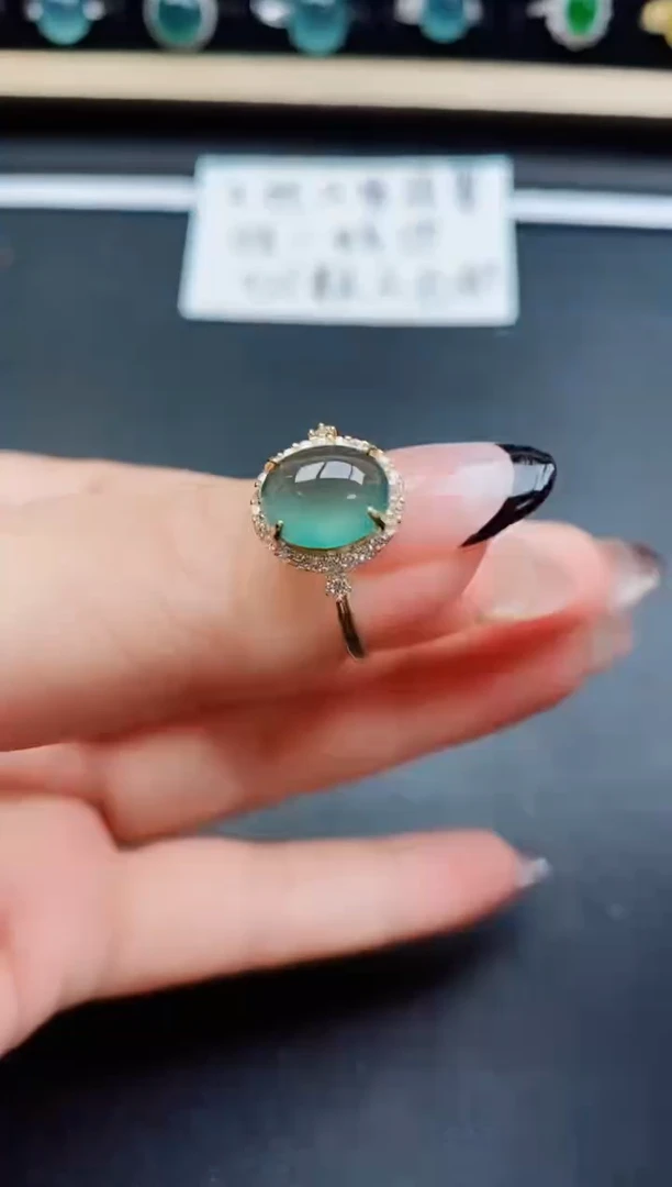 翡翠戒指银S925镶嵌1