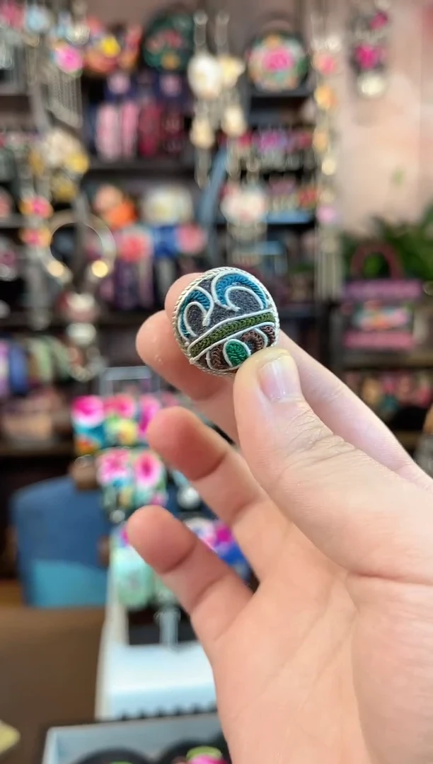 织绣民族风手工非遗老绣饰品 戒指408