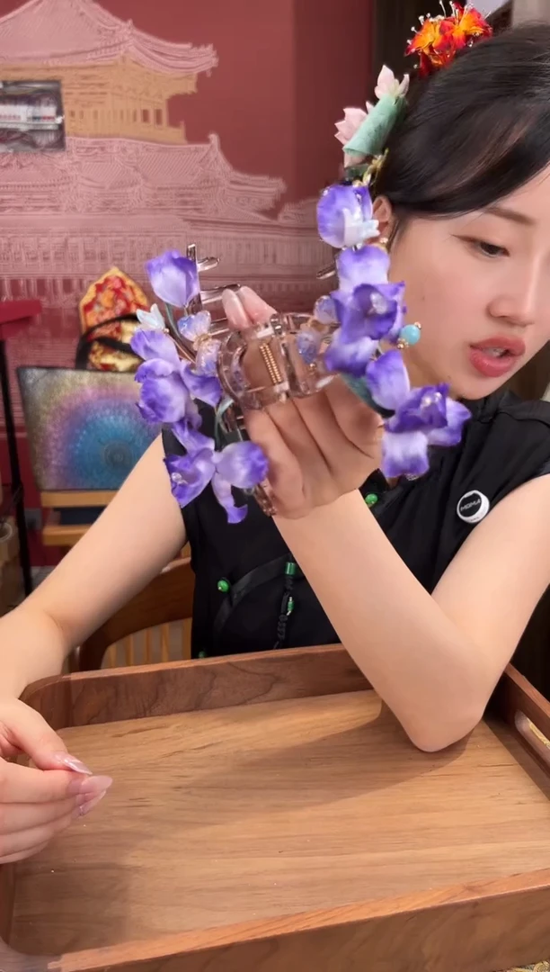 刺绣非遗绒花（发饰）