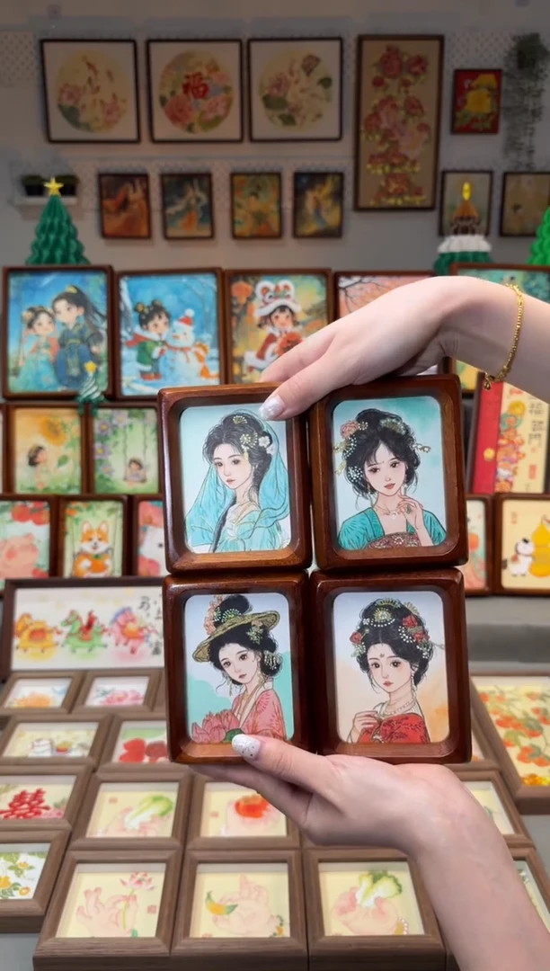 国画四大美女 手绘国画