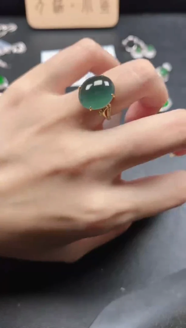 银S925镶嵌戒指翡翠51511