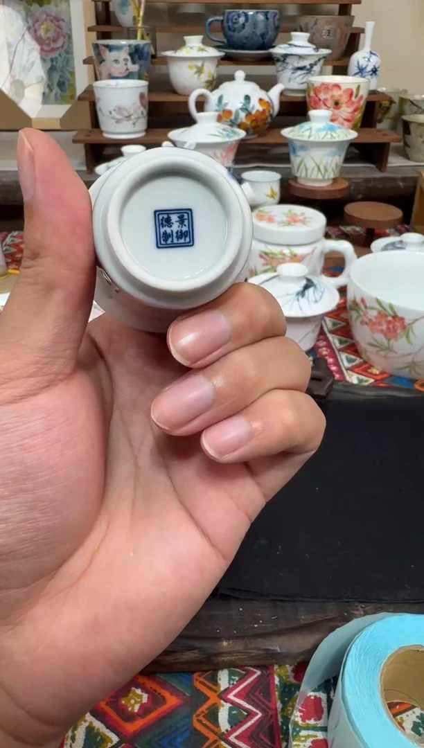 瓷片陶瓷高端国画手工釉下陶瓷浮力价