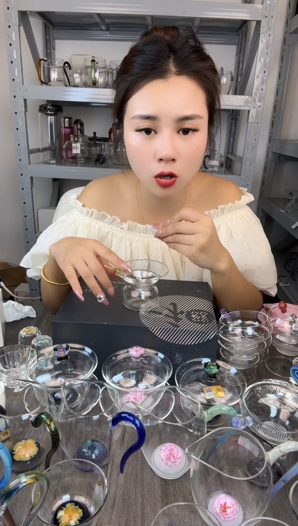 手工艺品玻璃禾器 金鱼茶漏