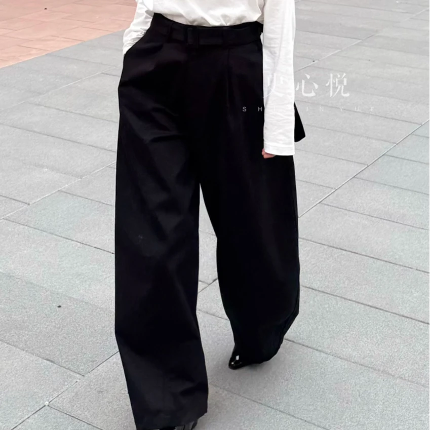 【悦悦专属】秋季简约纯色慵懒感腰带显瘦休闲裤Y902