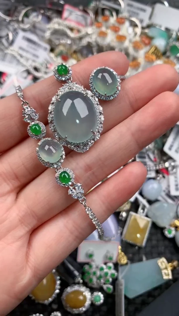 银S925镶嵌戒指翡翠11-11---2