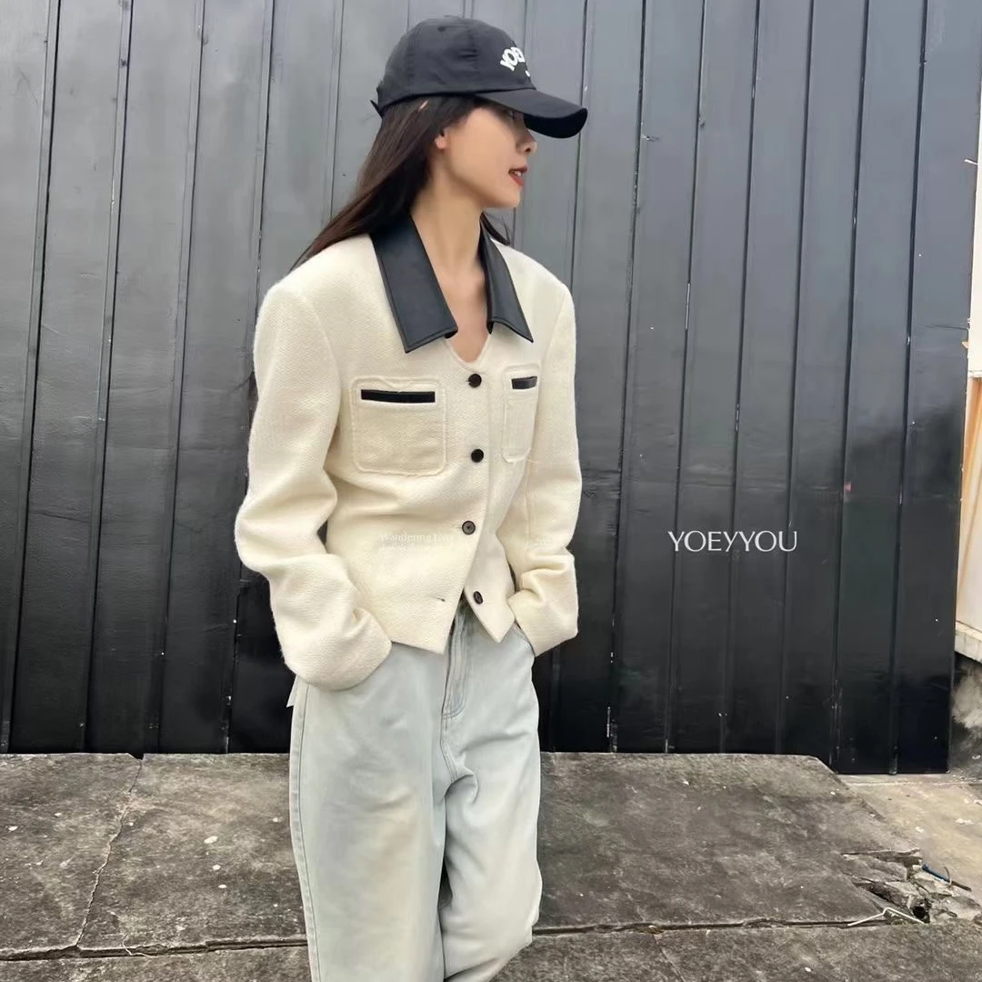 YOEYYOU翻领廓型短外套YJSS320419(惠）