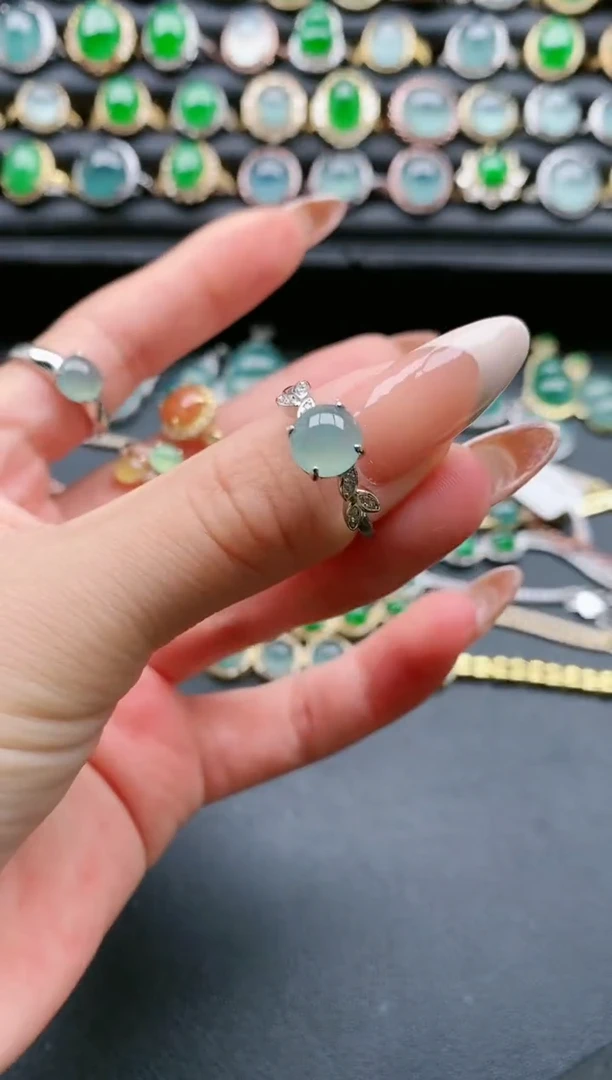 【闪购商品】翡翠戒指银S925镶嵌1111111