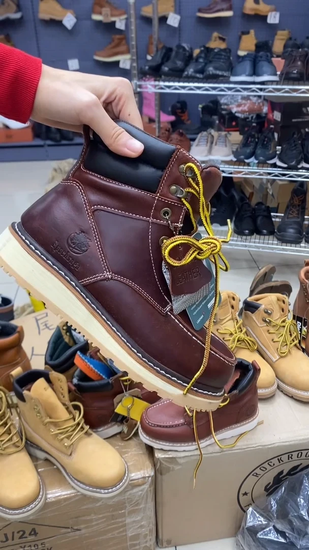 织物39码，132号，皮鞋码，红色875牛皮工装靴默认瑕疵