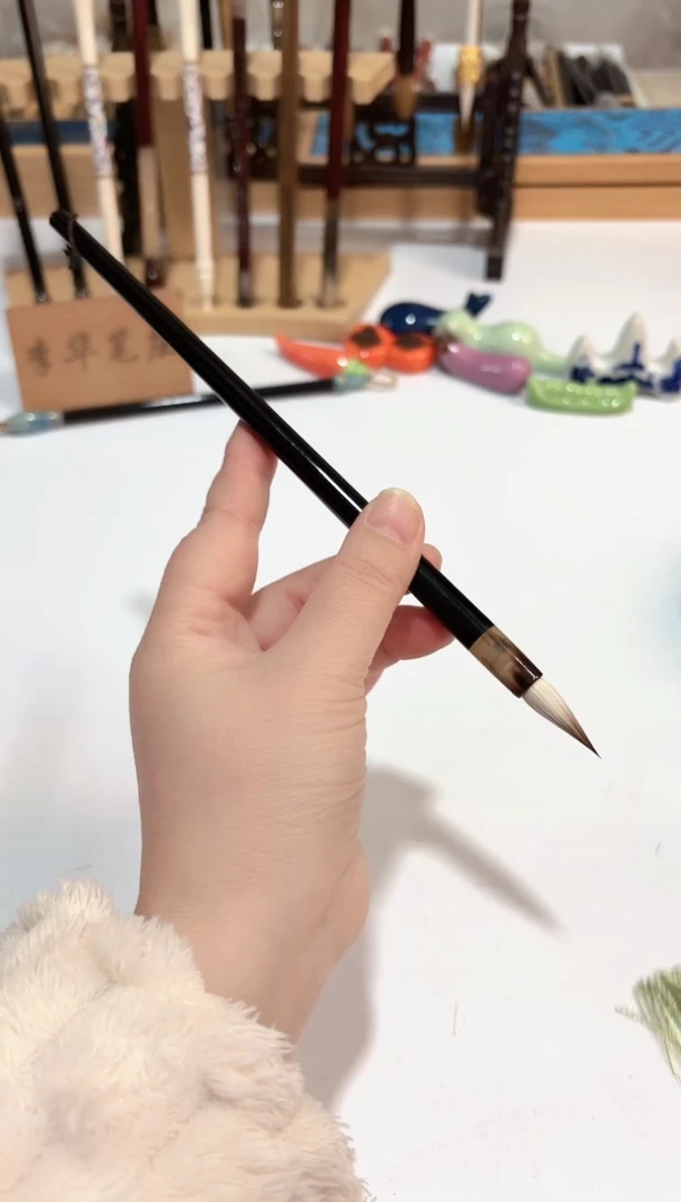 小*儿黑檀牛角纯狼羊兼毫毛笔1支