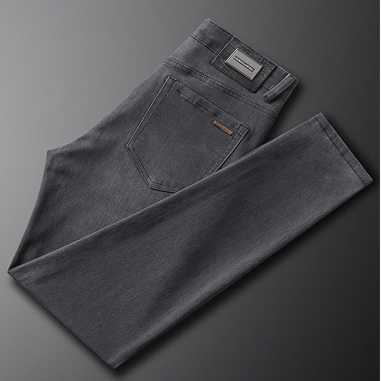 希敦纽勒高级感尼纳灰欧货牛仔裤男潮牌弹力修身休闲百搭小直筒