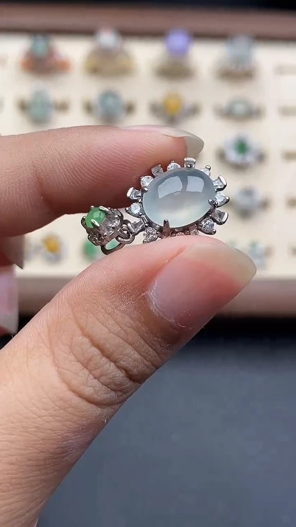 银S925镶嵌定制翡翠087078087