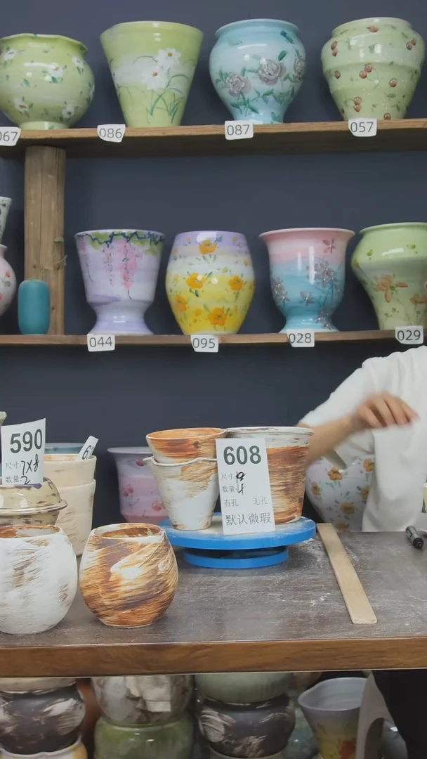 摆件M****e景德镇花盆默认微瑕608【4个】