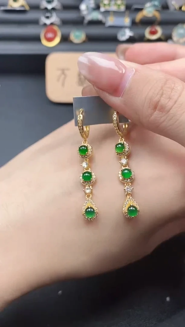 翡翠戒指银S925镶嵌5111