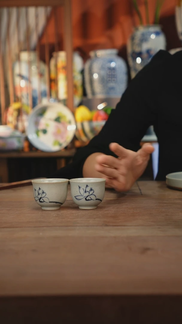 瓷片【简家甄选】景德镇设计师釉下手绘陶瓷餐具