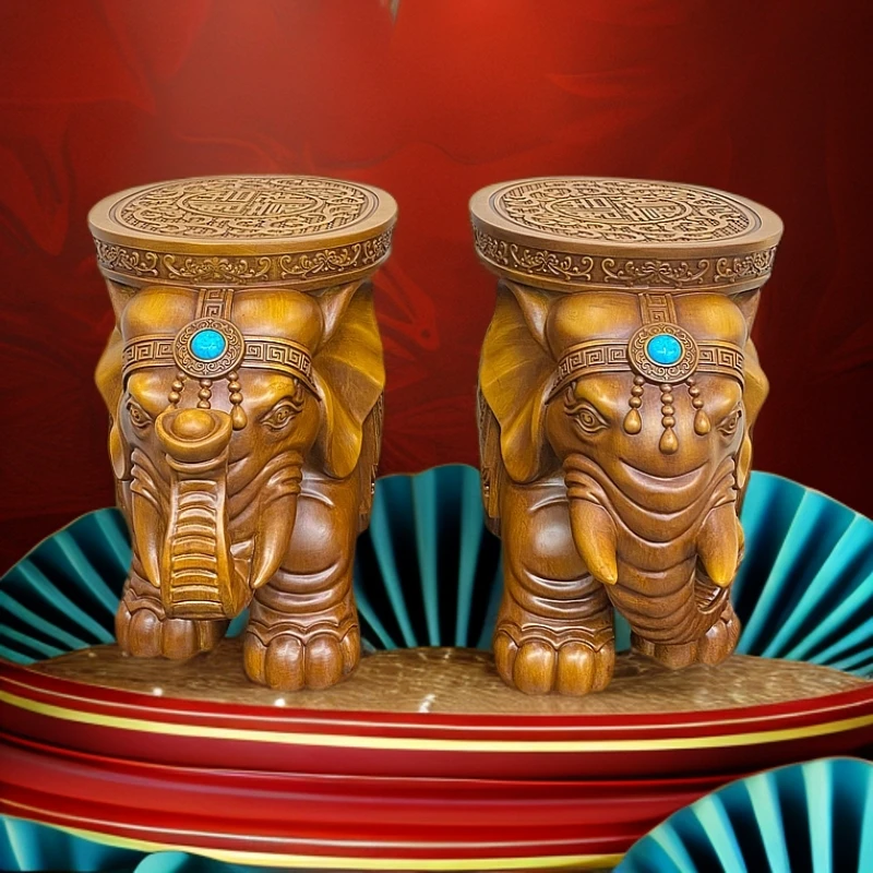 客厅招财大象摆件凳子换鞋凳子可做吉祥品纳福凳（长45高33cm）