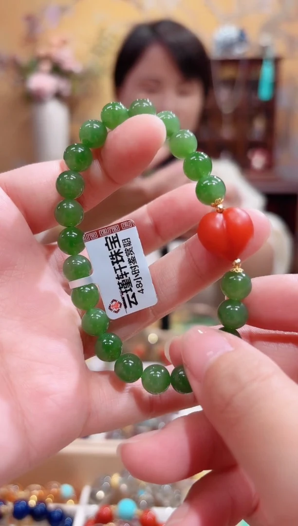 未镶嵌手链和田玉（糖玉）设计款珠串
