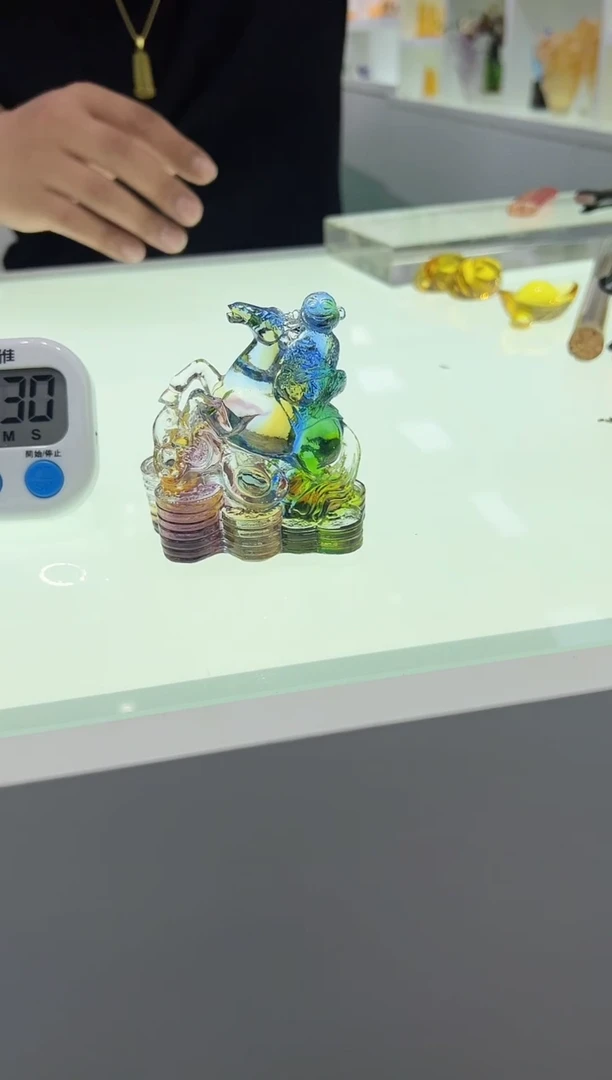 【闪购商品】泥塑古法琉璃马上封猴摆件