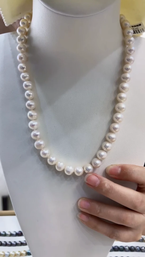 【闪购商品】淡水珍珠颈饰银S925镶嵌无核 9-10mm