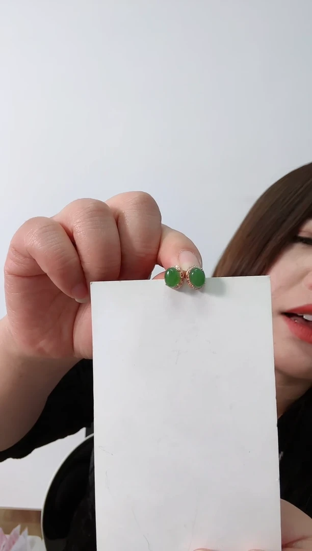 【闪购商品】和田玉耳银S925镶嵌耳钉