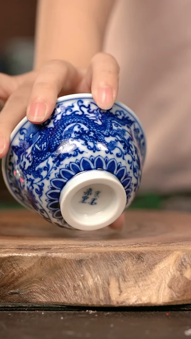 手绘手绘纯手绘高温现代瓷 气  缠枝龙凤大压100cc