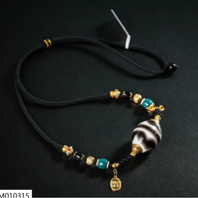 【老掌柜】虎牙达洛玛瑙项链 M010315