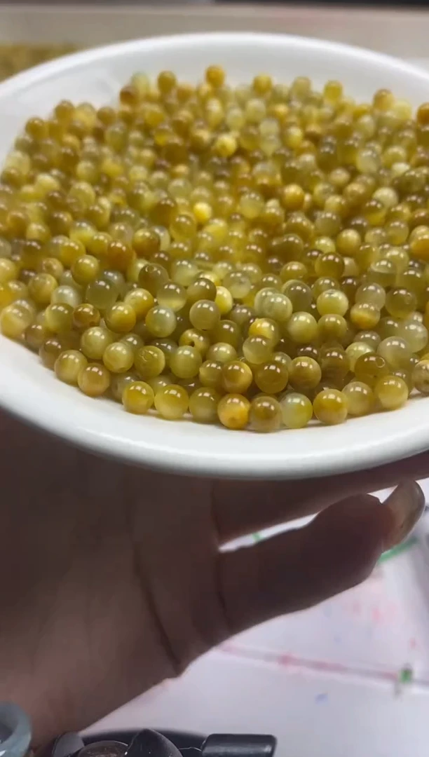 【闪购商品】玛瑙/玉髓颈饰未镶嵌W963金虎眼4mm*50颗