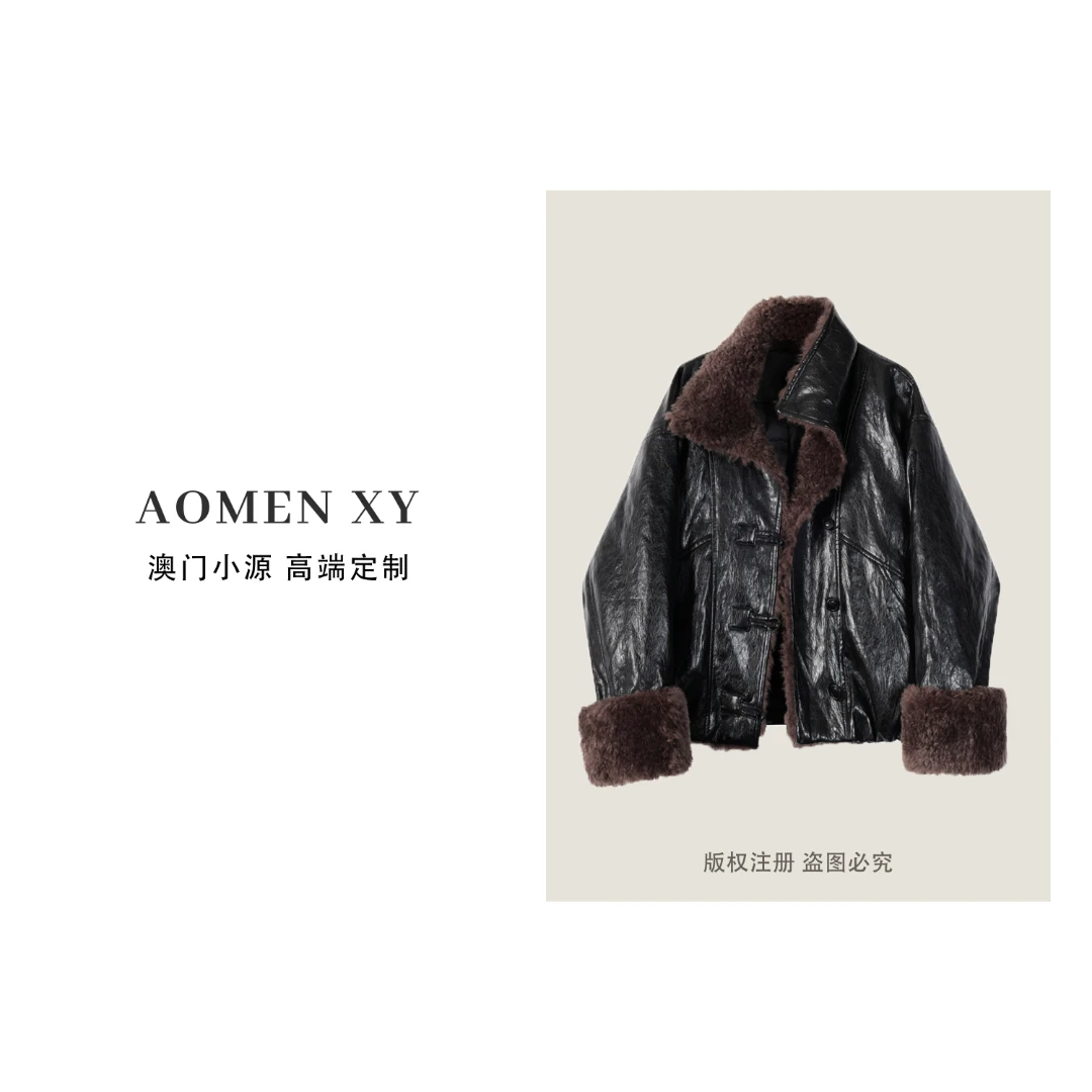 2025新款短款外套女加厚保暖机车夹克