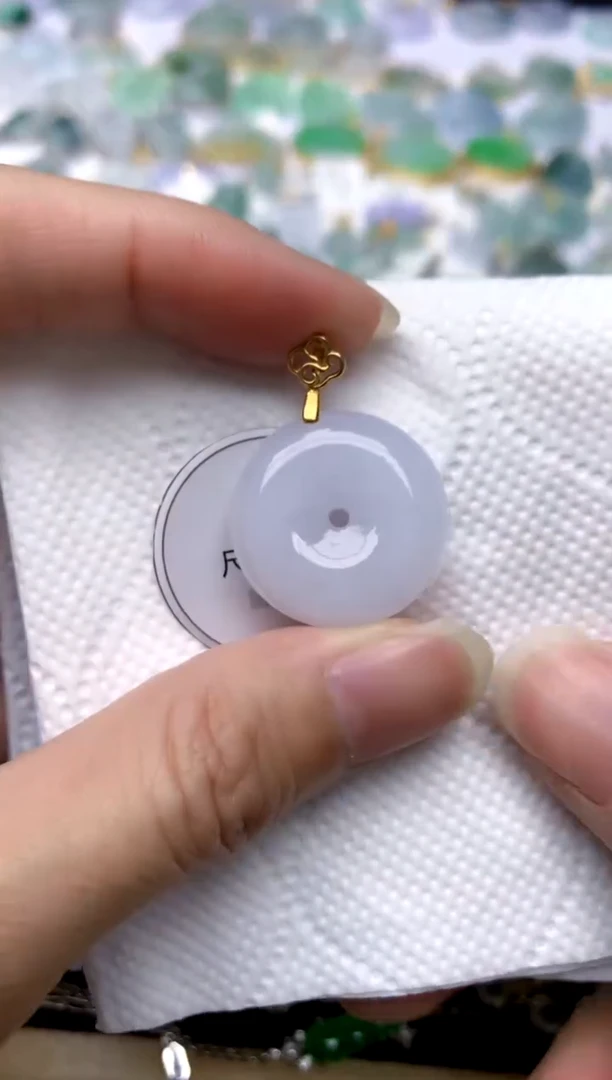 颈饰银S925镶嵌翡翠天然A货翡翠