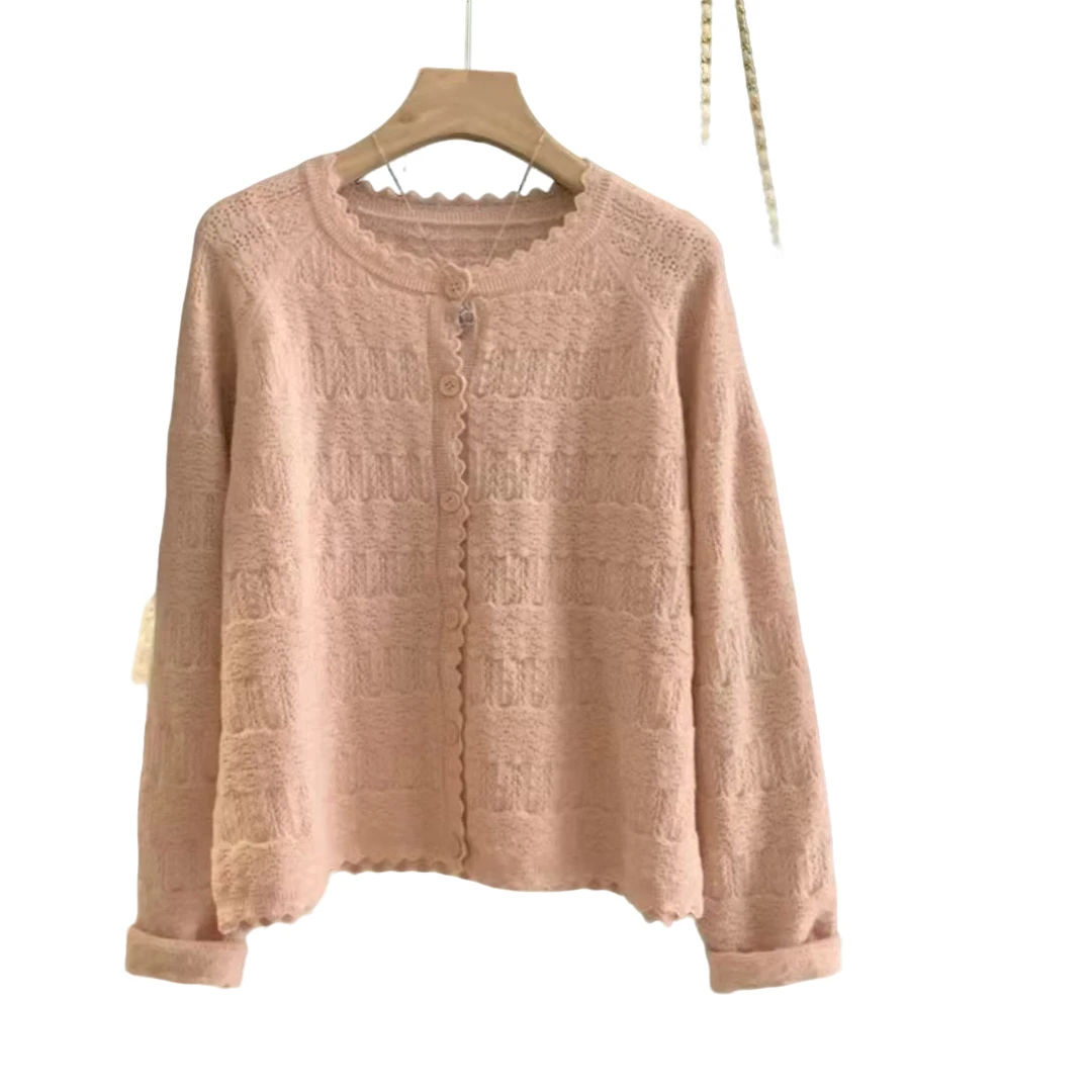 薄款花边针织开衫外套女2025早春新品宽松短款显瘦上衣潮百搭