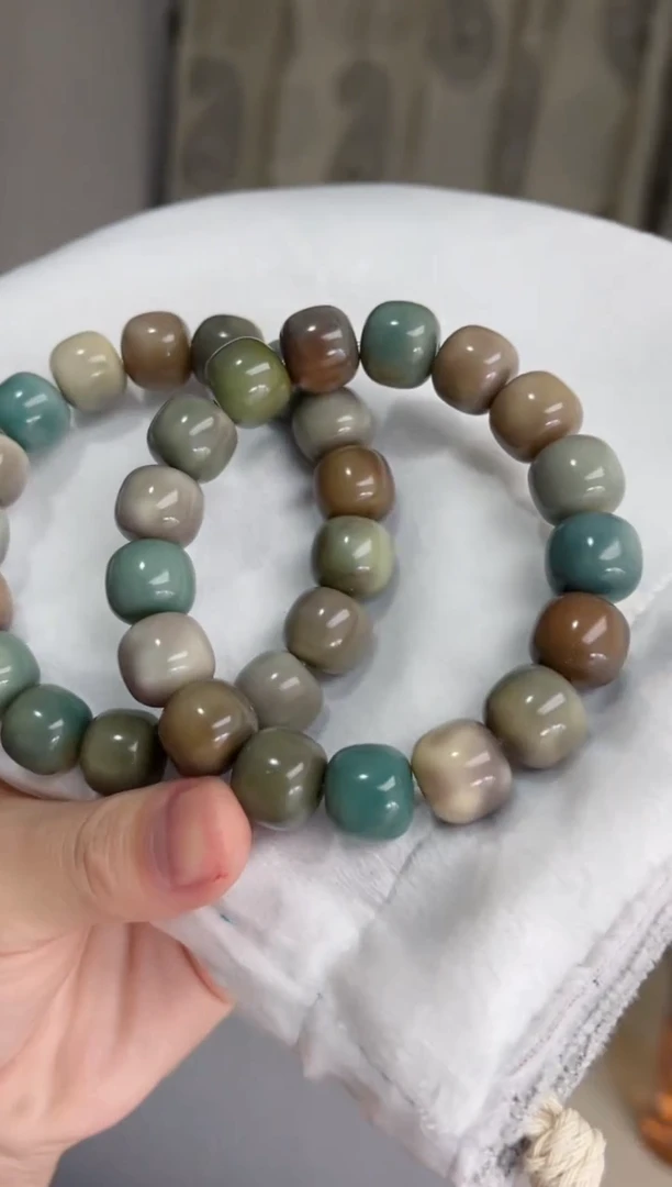 菩提根/象牙果手串b29玉化桶珠12*13现穿