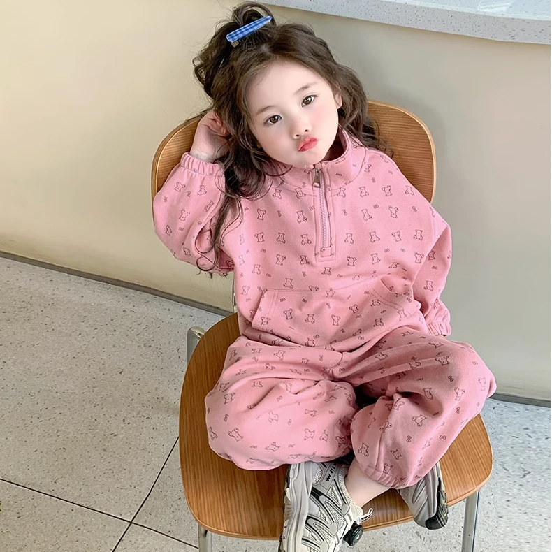 女童运动套装春秋季2025新款洋气时髦休闲女宝宝卫衣服儿童开春装