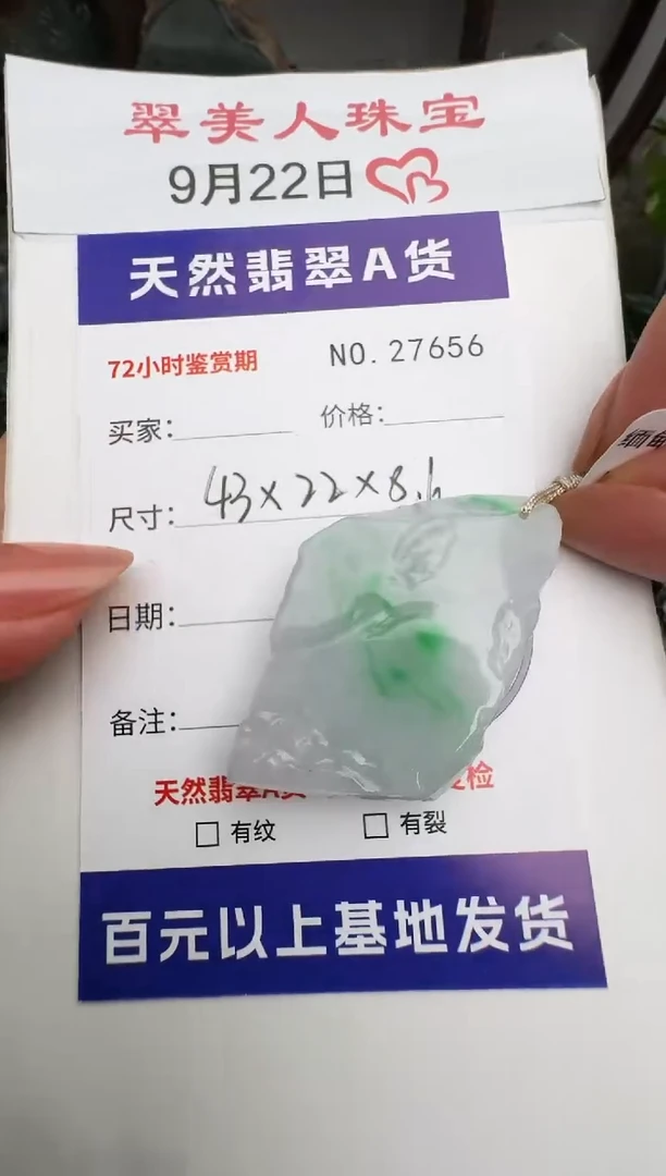 颈饰未镶嵌翡翠原石27656